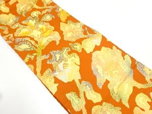 リサイクル　抽象草花模様織り出し名古屋帯